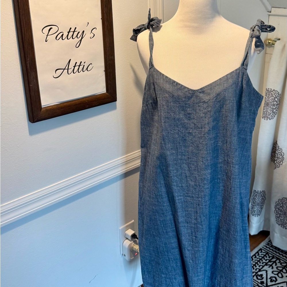 J. Crew Denim Tie-Strap Dress